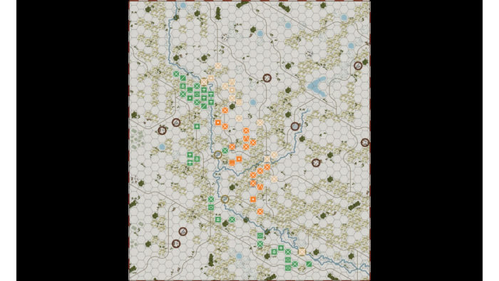 Strategic View Orange are AI Russians and Green are Player Controlled Units